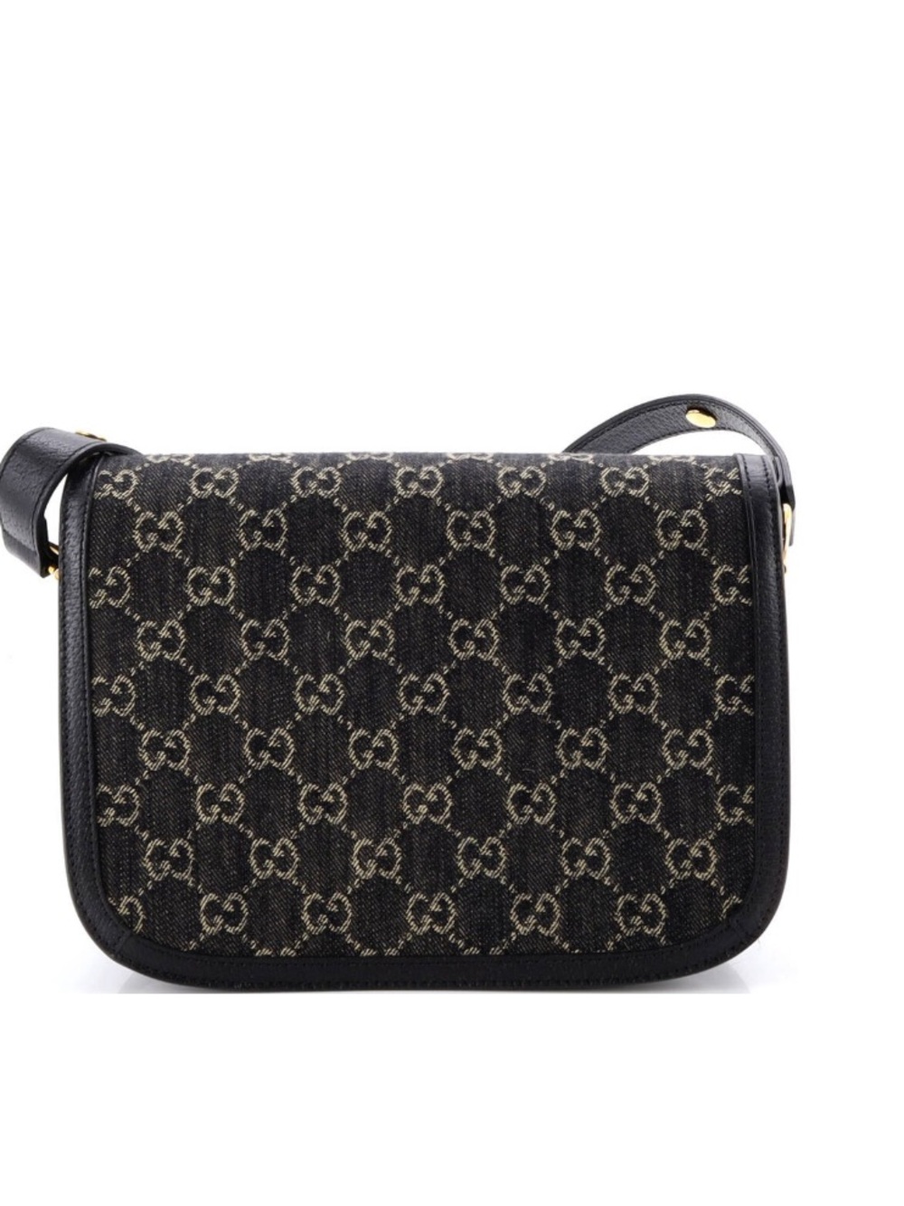 Gucci Horsebit 1955 Black GG Denim Shoulder Crossbody bag - Picture 2 of 13